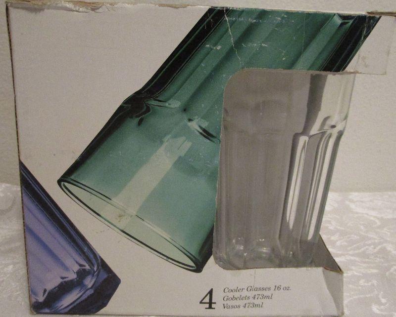 17 Fundamentals 4 piece Cooler Glasses by Libbey New in Box