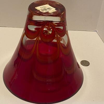 Waterford Amber red Tulip Vase 