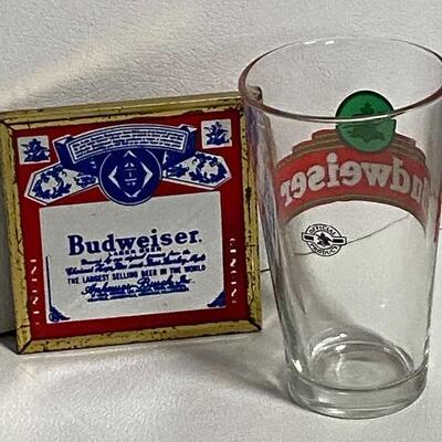 Budweiser sign and Glass 