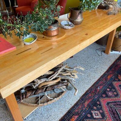 Fantastic up-cycled maple bowling alley table 
