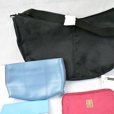 10 pc Black Purse with 1 wallet & 8 makeup bags