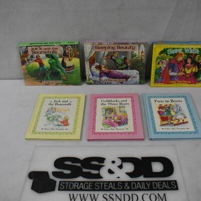 6 Fairy Tale Books, Hardcover: Jack & the Beanstalk -to- Puss in Boots