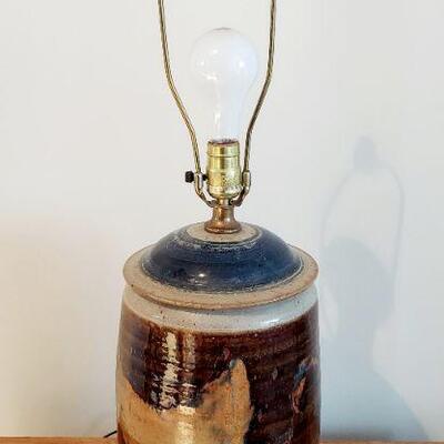 GREAT POTTERY STYLE LAMP - SIGNED (LOT #206)