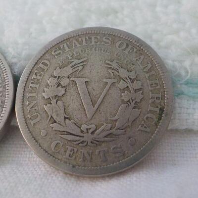 2- 1892 and 1905  V nickels.
