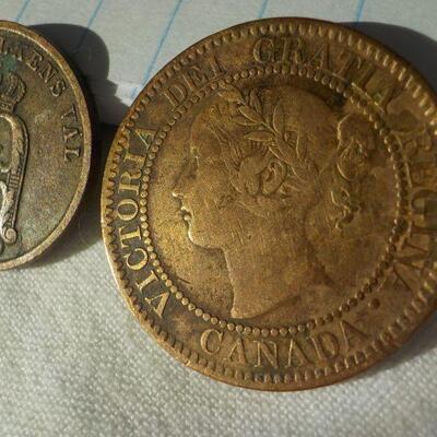 1859 Canadian and 1899 Irish Coins.