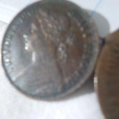 1881 Victoria Par coin and French 