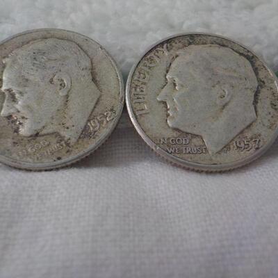 5- 1940's Roosevelt silver dimes.