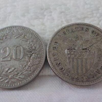 USA Philippine's coin and French 20  cent - 1920.