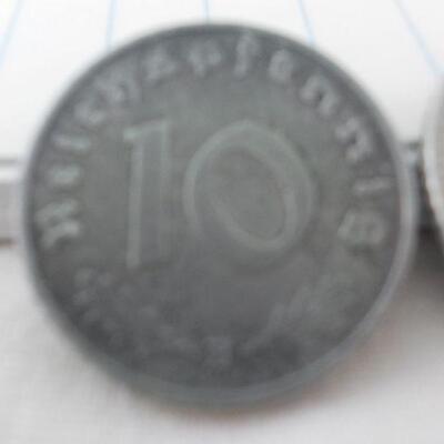 2 Rare 1940 German coins by Hitler.in WW2.