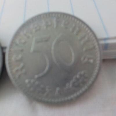 2 Rare 1940 German coins by Hitler.in WW2.