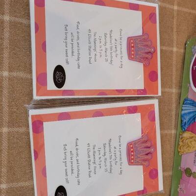 Lot 179: Disney Princess Pack, Birthday Invitations, Necklaces & Earrings 