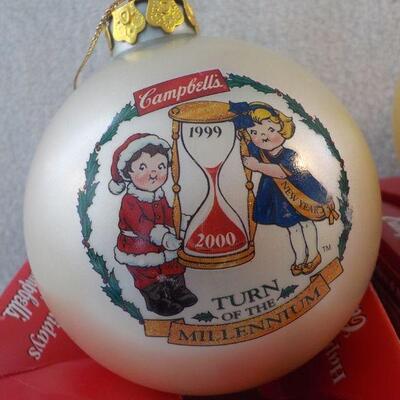 3 - Vintage Campbells collectible Ornaments with boxes.