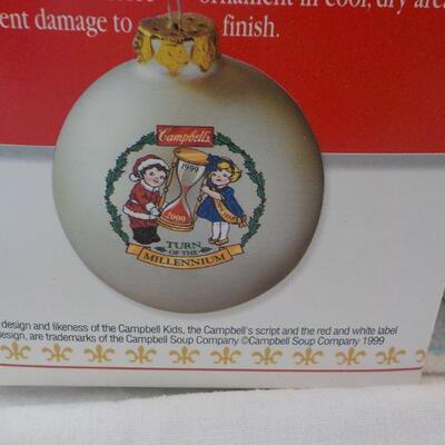 3 - Vintage Campbells collectible Ornaments with boxes.