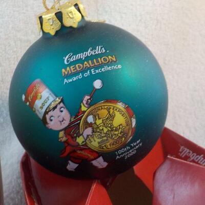 3 - Vintage Campbells collectible Ornaments with boxes.