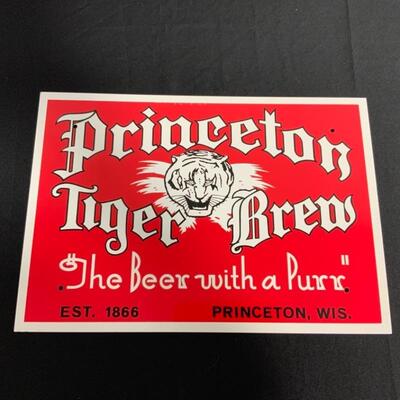 -95- VINTAGE | Princeton Tiger Brew | Enamel Sign | 1970s