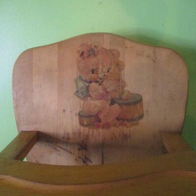 Lot 12 - Solid Wood High Chair LOCAL PICK UP ONLY