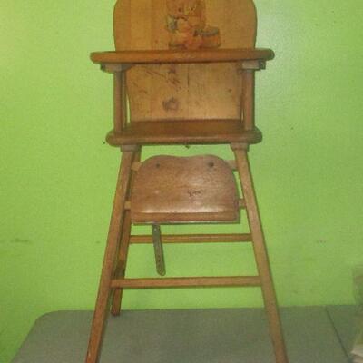 Lot 12 - Solid Wood High Chair LOCAL PICK UP ONLY
