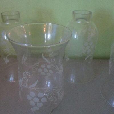 Lot 41 - 5 Etched Grapes Chimneys