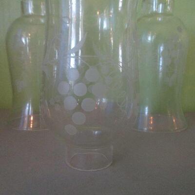 Lot 41 - 5 Etched Grapes Chimneys