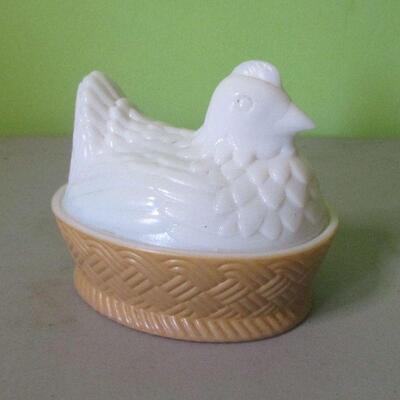 Lot 83 - Avon Hen on a Basket and Two Vases
