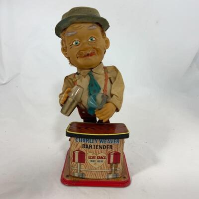 -111- VINTAGE | Charley Weaver Bartender | Battery-Operated Toy