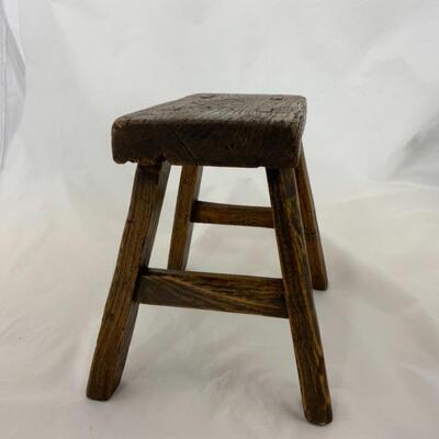 -121- Primitive Style Small Rectangular Stool | 8.5” tall