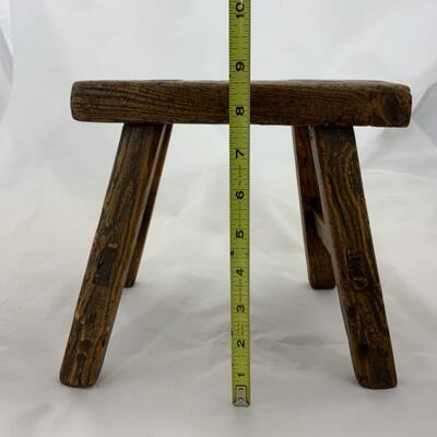 -121- Primitive Style Small Rectangular Stool | 8.5” tall