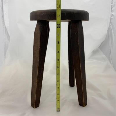 -123- Primitive Style Round Stool | 13.75â€ tall
