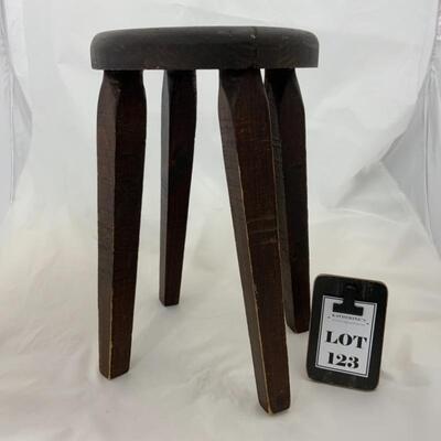 -123- Primitive Style Round Stool | 13.75” tall