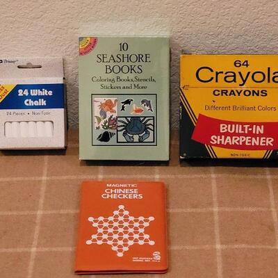 Lot 244: VINTAGE Crayola Crayons, Coloring Books, Chalk and Travel Game