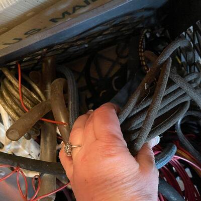 G60: Box Lot of Wire, Extension Cords, Rope, Tubing and More