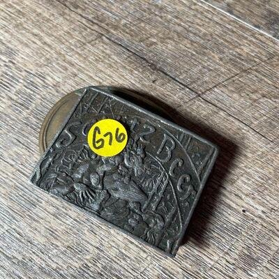 G76: Pair of Metal Belt Buckles