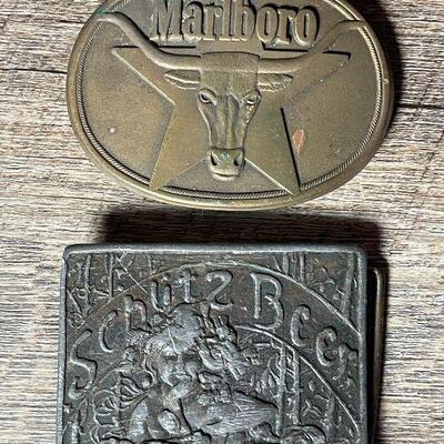 G76: Pair of Metal Belt Buckles