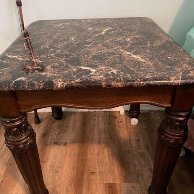 B5: Pair of Side Tables with Faux Marble Top