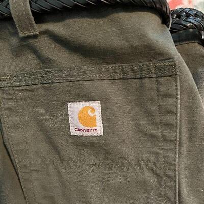 B10: Carhartt Denim Jeans, Long Sleeve Pocket T, and Green Cargo Shorts
