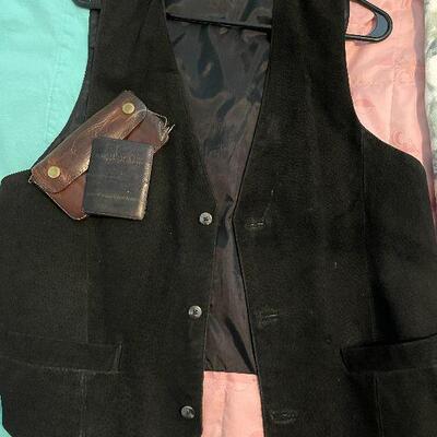 B15: Neil Martin Suede Vest and 2 Vintage Leather Wallets
