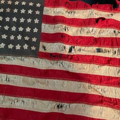 B17: Vintage and Well Worn US Flag 12"x16"