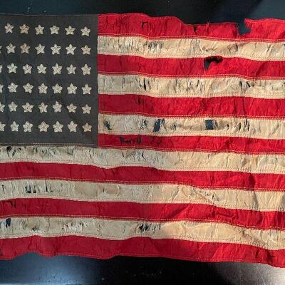 B17: Vintage and Well Worn US Flag 12"x16"