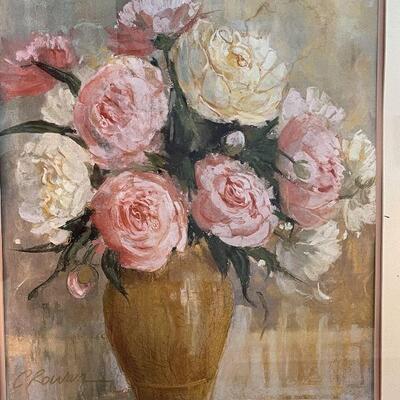 A10: Large Framed Print of Peonies