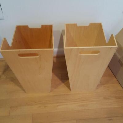 2 Wood Storage Bins 