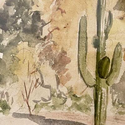 Original Anna Mae Bradshaw painting Southwest Landscape Watercolor 