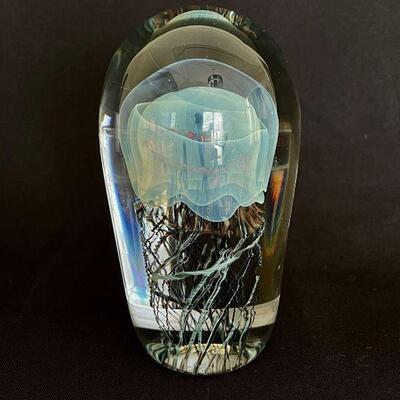 Satava Signed Studio Art Glass Jellyfish Sculpture