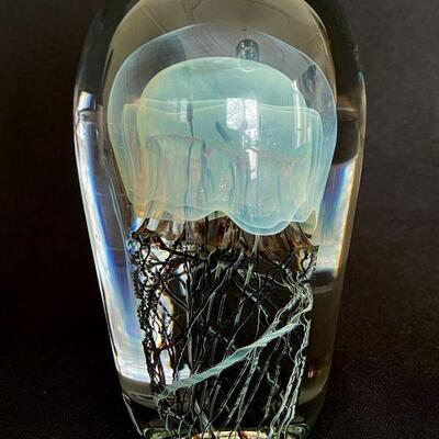 Satava Signed Studio Art Glass Jellyfish Sculpture