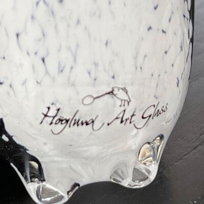 Signed Hoglund Studio Art Glass Penguins 