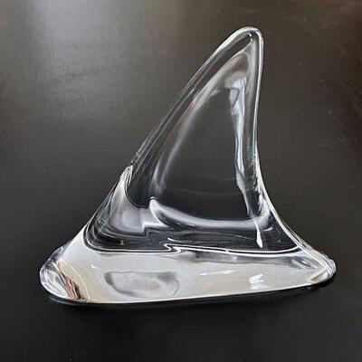 Baccarat Clear Glass Crystal Shark Fin