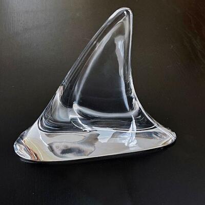 Baccarat Clear Glass Crystal Shark Fin