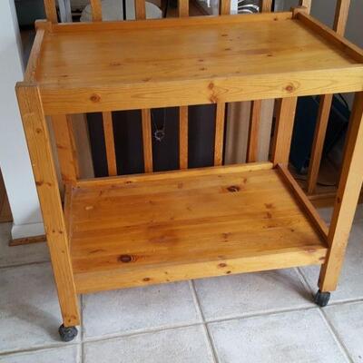Wood  Table Cart on Casters