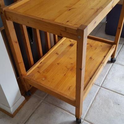 Wood  Table Cart on Casters