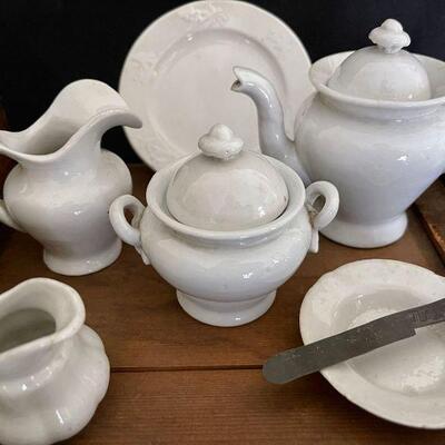 Antique 19th C. English Ironstone Childs Tea Set