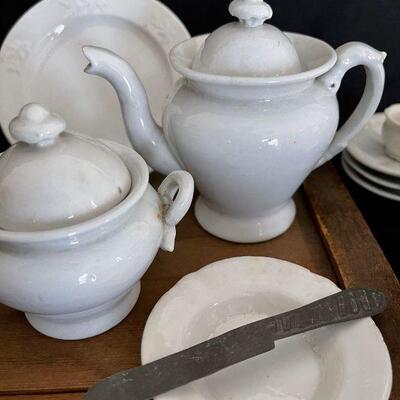 Antique 19th C. English Ironstone Childs Tea Set